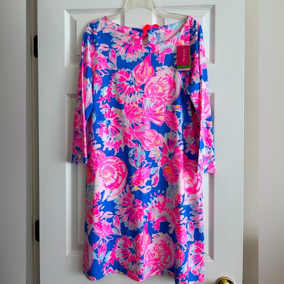 Lilly Pulitzer Noelle Dress Bennet Blue/BAY DREAMIN NWT - Size L - Picture 1 of 7